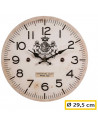 Tradineur - Reloj redondo de pared con números grandes, madera, diseño vintange, sala de estar, cocina, dormitorio, oficina (Roy