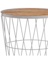 Tradineur - Mesa auxiliar nórdica, mesita de centro para café, té, estructura metálica, tapa de madera extraíble, salón, dormito