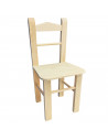 Tradineur - Silla infantil de madera sin tratar, respaldo de pico, altura del asiento 22,8 cm, silla para niños con reposapiés,