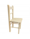 Tradineur - Silla infantil de madera sin tratar, respaldo de pico, altura del asiento 22,8 cm, silla para niños con reposapiés,