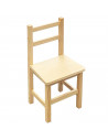 Tradineur - Silla infantil con respaldo recto, madera natural, altura del asiento 21,2 cm, silla para niños con reposapiés, 39,3