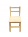 Tradineur - Silla infantil con respaldo recto, madera natural, altura del asiento 21,2 cm, silla para niños con reposapiés, 39,3
