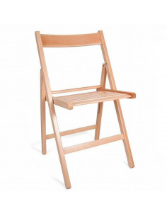 Tradineur - Silla plegable de madera de haya con reposapiés para exterior, jardín, terraza, balcón, patio, ligera y resistente,
