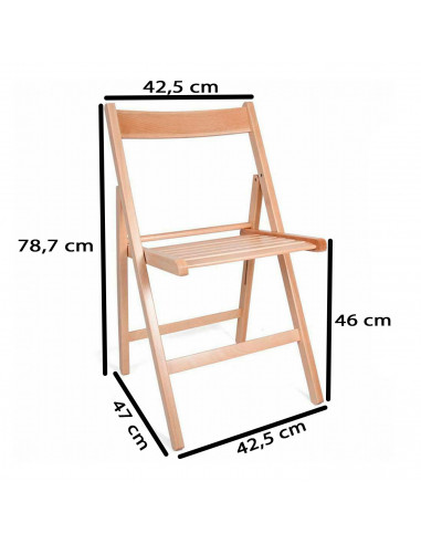 Tradineur - Silla plegable de madera de haya con reposapiés para exterior, jardín, terraza, balcón, patio, ligera y resistente,