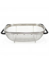 Quttin - Escurridor de acero inoxidable para fregadero, incluye asas extensibles y malla fina, colador para verduras, pasta, 33,