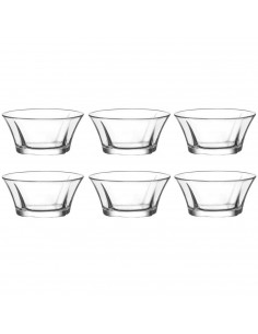 Tradineur - Set de 6 boles de cristal, modelo Truva, cuencos para servir aperitivos, postres, resistentes, aptos para lavavajill