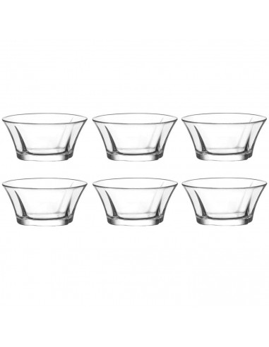 Tradineur - Set de 6 boles de cristal, modelo Truva, cuencos para servir aperitivos, postres, resistentes, aptos para lavavajill