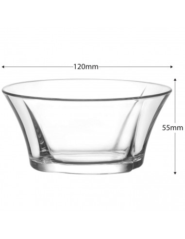 Tradineur - Set de 6 boles de cristal, modelo Truva, cuencos para servir aperitivos, postres, resistentes, aptos para lavavajill
