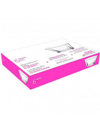 Tradineur - Set de 6 boles de cristal, modelo Truva, cuencos para servir aperitivos, postres, resistentes, aptos para lavavajill