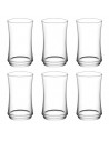 Tradineur - Set de 6 vasos de cristal, modelo Lune, base gruesa, servir cócteles, refrescos, resistentes, aptos para lavavajilla