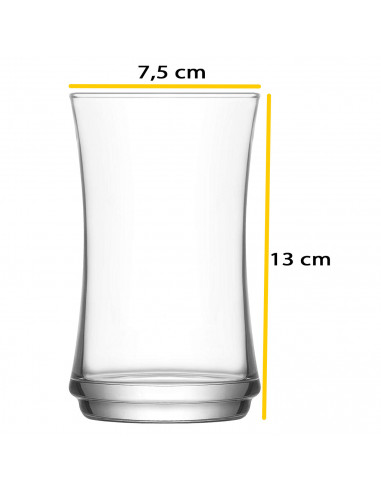 Tradineur - Set de 6 vasos de cristal, modelo Lune, base gruesa, servir cócteles, refrescos, resistentes, aptos para lavavajilla