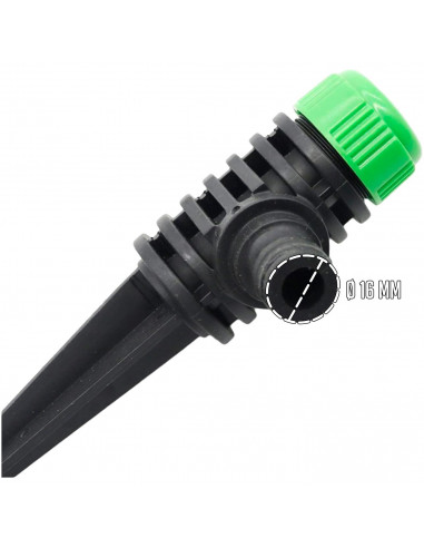 Tradineur - Aspersor de riego fijo de largo alcance para jardín - Fabricado en plástico - Punta de 12 cm - Rociador para clavar