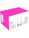 Tradineur - Set de 6 vasos de cristal, modelo Lune, base gruesa, servir cócteles, refrescos, resistentes, aptos para lavavajilla