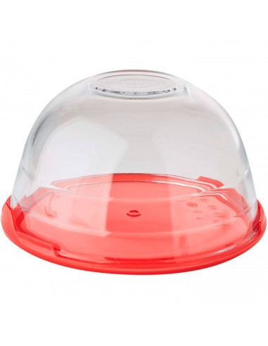 Tradineur - Bol de mezclas de vidrio borosilicato con tapa de plástico, cuenco multiusos apto para microondas, lavavajillas (1 l