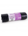 Tradineur - Pack de 15 bolsas de basura de plástico reciclado resistentes y antigoteo para papeleras y cubos de basura (Negro, 5