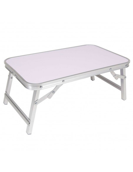 Tradineur - Mesa de aluminio plegable para cama, bandeja con patas para desayuno, ordenador portátil, multifuncional, portátil,