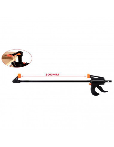 Sargento para sujeción de madera 300 mm, sargento con barra, herramienta de carpintero 30 cm, abrazadera de barra con agarre, br