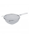 Tradineur - Colador de acero inoxidable de malla con patas, de 22 cm de diámetro y 10 cm de alto. Escurridor para realizar labor