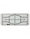 Tradineur - Mesa plegable de metal con superficie de plástico y asa de transporte, multiusos, playa, camping, eventos, catering