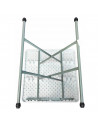 Tradineur - Mesa plegable con altura ajustable, 3 posiciones, estructura de metal y plástico, portátil, playa, camping (Blanco,