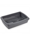 Tradineur - Arenero para gatos con pala, bandeja higiénica de plástico con borde alto extraíble, gatera, caja arena sanitaria, 4