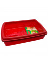 Tradineur - Arenero para gatos con pala, bandeja higiénica de plástico con borde alto extraíble, gatera, caja arena sanitaria, 4