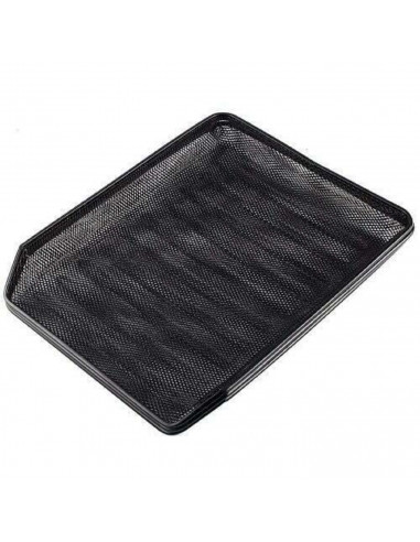 Bandeja portadocumentos de 3 pisos de hierro 35 x 29 x 27 cm, soporte organizador, estante de malla metálica A4 para cartas, car