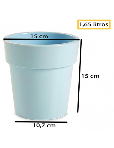 Tradineur - Maceta de plástico redonda con aro desmontable, macetero, tiesto para plantas, flores, balcón, terraza, hogar, 1,65