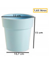Tradineur - Maceta de plástico redonda con aro desmontable, macetero, tiesto para plantas, flores, balcón, terraza, hogar, 1,65