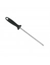 Afilador de cuchillos manual de acero 20 cm con mango de plástico negro, afilador profesional de cocina para cuchillos jamoneros
