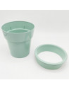 Tradineur - Maceta con aro desmontable redonda, plástico, macetero, tiesto para plantas, flores, balcón, terraza, hogar, 4 litro