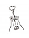 Sacacorchos de acero inoxidable, de 2 brazos y 16,5 x 5 cm. Abrebotellas para hosteleria u hogar. Abridor de inox para chapas o