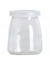 Tradineur - Bote de vidrio con tapa de plástico para yogurtera, frasco, tarro rellenable para preparar yogures, natillas, potito