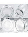 Tradineur - Bote de vidrio con tapa de plástico para yogurtera, frasco, tarro rellenable para preparar yogures, natillas, potito