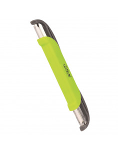 LifeStyle - Pelador con 2  tipos de cortes de 16 x 2,5 cm de color verde. Quitapiel para verduras u hortalizas de inox con doble