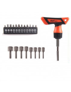 Juego de destornillador de precisión manual con varios cabezales, 21 piezas, soporte magnético, mango de plástico ergonómico, br