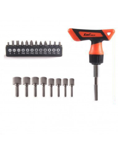 Juego de destornillador de precisión manual con varios cabezales, 21 piezas, soporte magnético, mango de plástico ergonómico, br