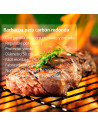 Algon - Barbacoa redonda con patas desmontables, acero cromado, parrilla zincada con grill regulable por niveles, carbón, leña,