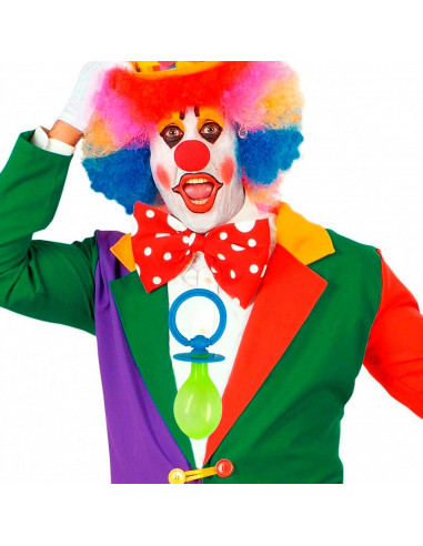 Tradineur - Chupete gigante con cordón, plástico, complemento de disfraz de payaso, carnaval, halloween, circo, fiestas, cumplea