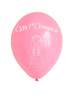 Tradineur - Set de 12 globos para la Primera Comunión de látex de caucho natural, decoración en fiestas, celebraciones, hogar (R