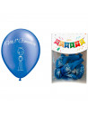 Tradineur - Set de 12 globos para Primera Comunión de látex de caucho natural, decoración en fiestas, celebraciones, hogar (Azul