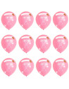 Tradineur - Set de 12 globos de Primera Comunión, látex de caucho natural, decoración en fiestas, celebraciones, hogar (Rosa, Ni