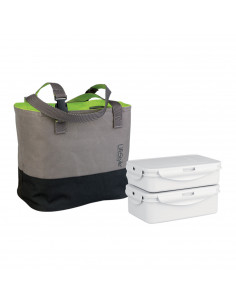 LifeStyle - Bolsa isotérmica porta alimentos. Con asa y bandolera. (1200 + 1000 ml). Incluidos dos recipientes herméticos válido