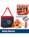 Tradineur - Bolsa nevera térmica porta alimentos con correa ajustable y aislante interior, plegable, picnic, playa, camping (15