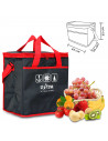 Tradineur - Bolsa térmica porta alimentos, nevera con asas, correa ajustable y aislante interior, plegable, picnic, playa, campi