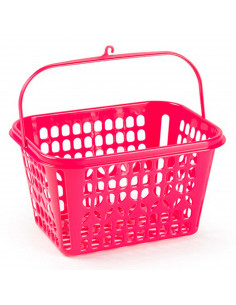 Tradineur - Cesta para pinzas rectangular 14 x 24 x 18 cm. Recipiente, caja para pinzas de la ropa con asa (Color surtido)