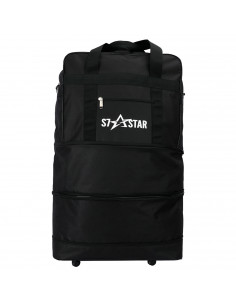 Tradineur - Maleta plegable de tela con 4 ruedas giratorias y asas, bolsa de viaje extensible, 3 posiciones, ligera, resistente