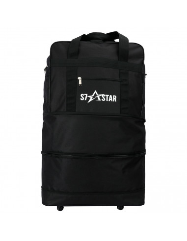 Tradineur - Maleta plegable de tela con 4 ruedas giratorias y asas, bolsa de viaje extensible, 3 posiciones, ligera, resistente