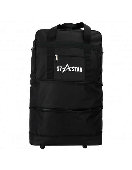 Tradineur - Maleta plegable de tela con 4 ruedas giratorias y asas, bolsa de viaje extensible, 3 posiciones, ligera, resistente