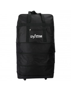 Tradineur - Maleta plegable de tela con 5 ruedas giratorias y asas, bolsa de viaje extensible, 4 posiciones, ligera, resistente